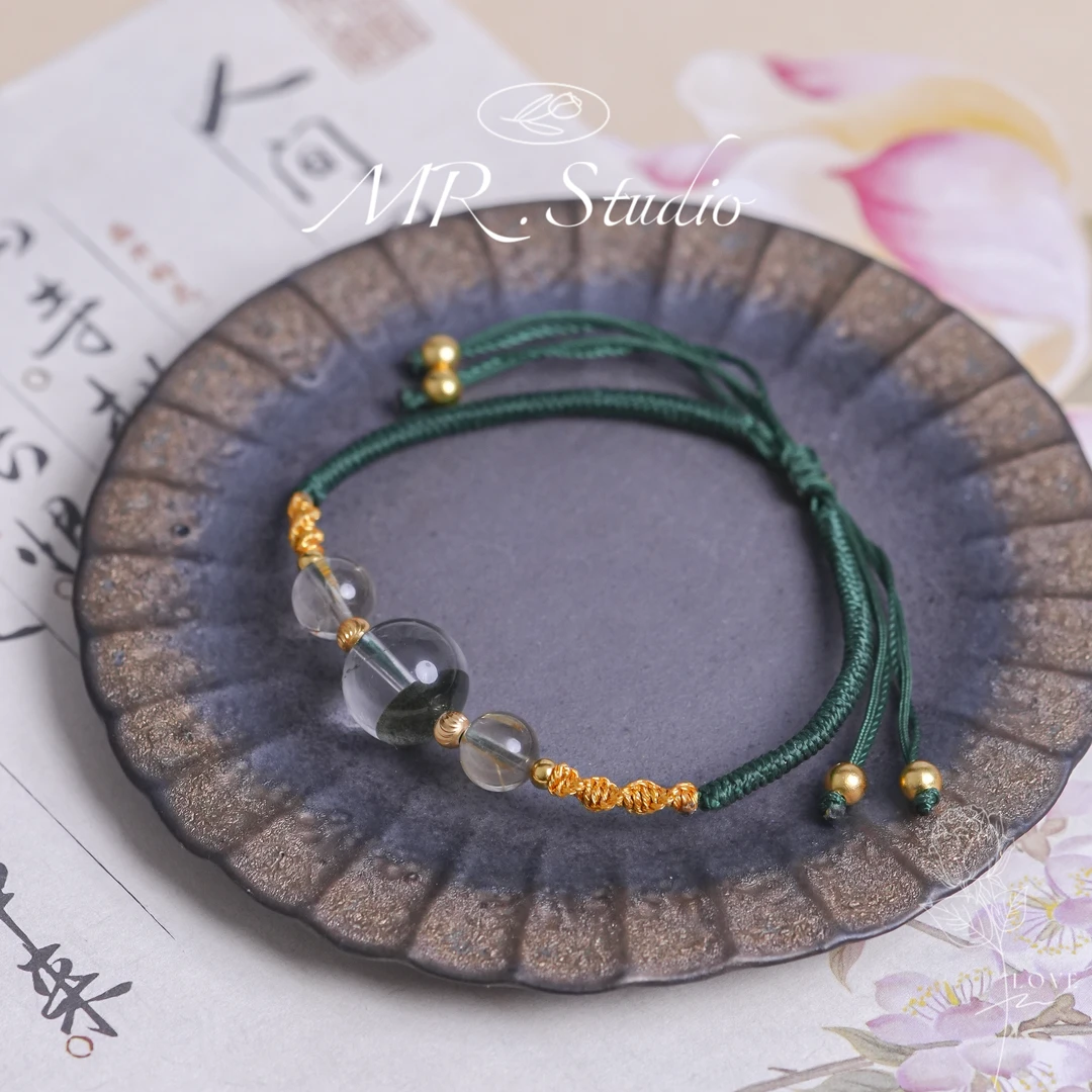 木润【绿幽灵】天然水晶绿幽灵编绳