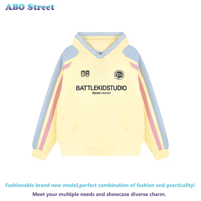 ABO Street国潮美式420重磅拼色款春秋百搭卫衣男女情侣潮牌外套