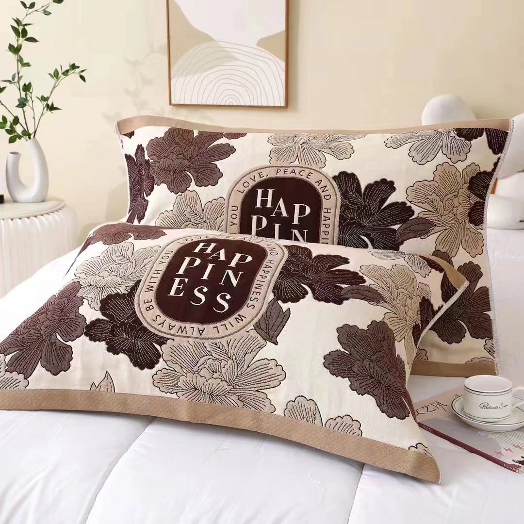 XDONGY（冬云家纺）52*78全彩棉 初见美好咖 家用枕巾一对装