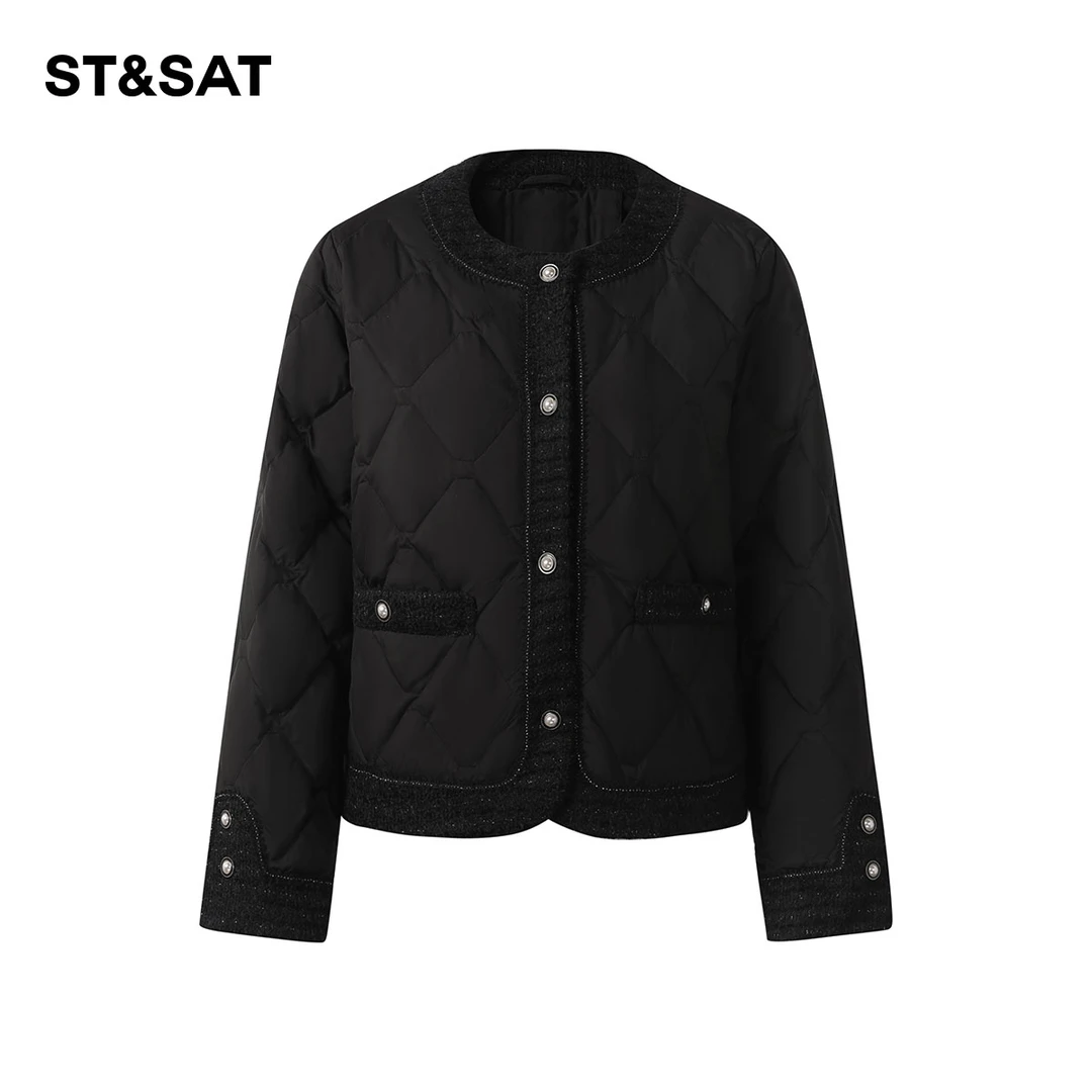 【吉岚严选】星期六女装小个子小香风90鸭绒羽绒服 SSC34014A034