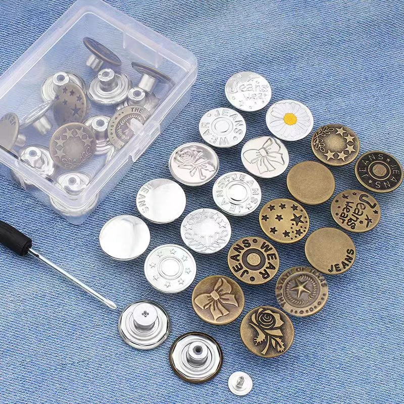可调节免打孔纽扣牛仔扣收腰扣子免缝扣改腰围男女免钉时尚百搭