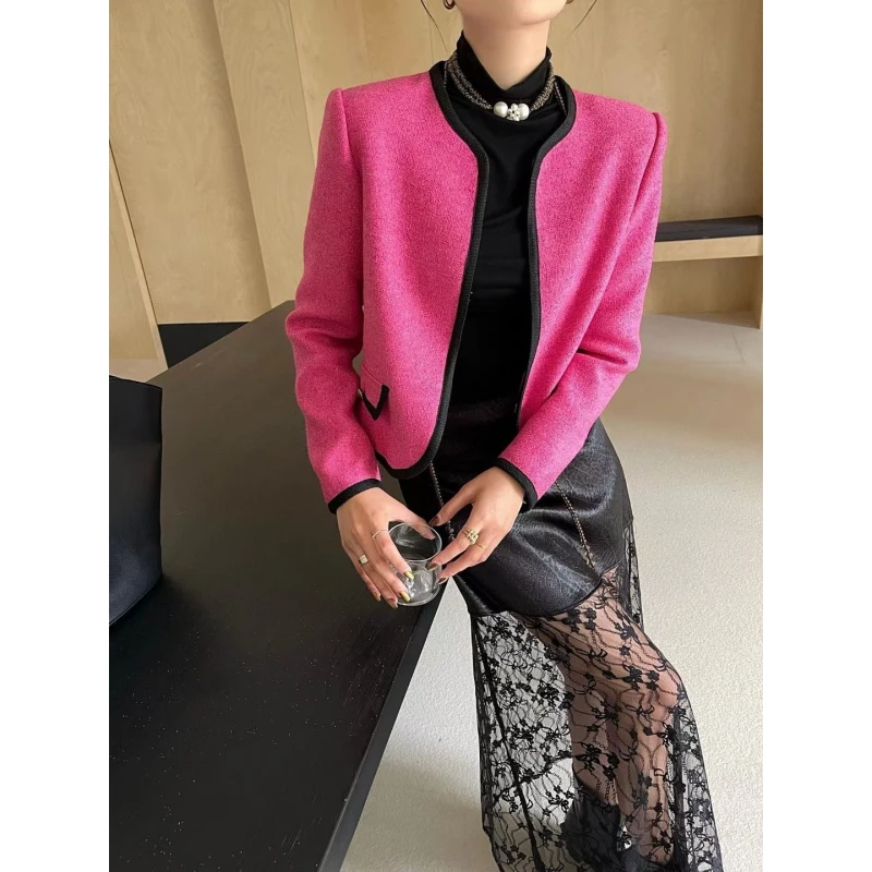 《JING》2025年新款③气质纯色时尚外套