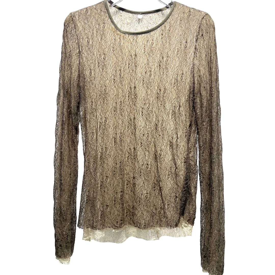 《JING》拼色蕾丝上衣