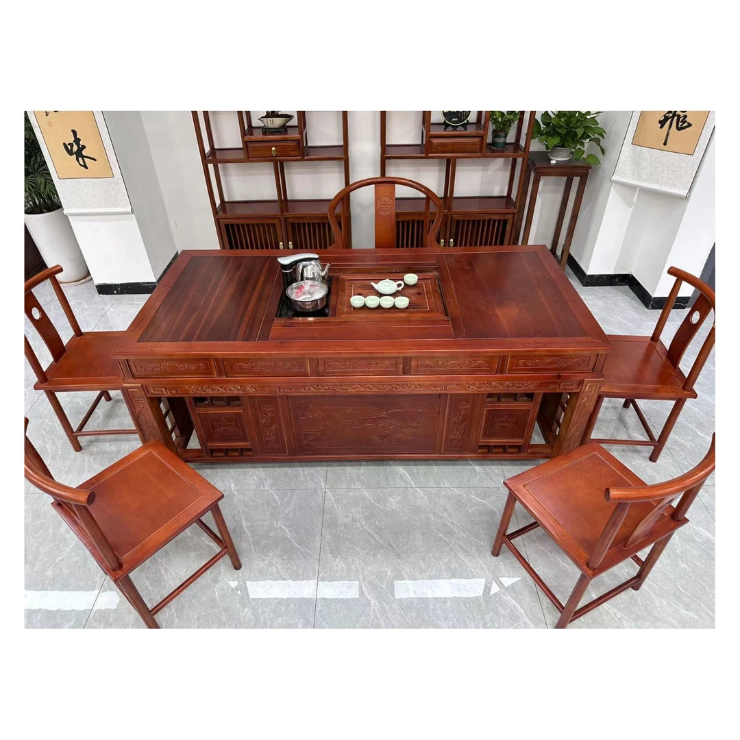 新款1米8宰相办公茶桌标配 +一对博古架