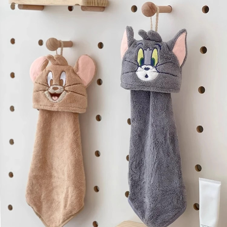 AFGH正版猫和老鼠TOM JERRY可收纳洗脸巾擦手巾可挂式吸水不臭