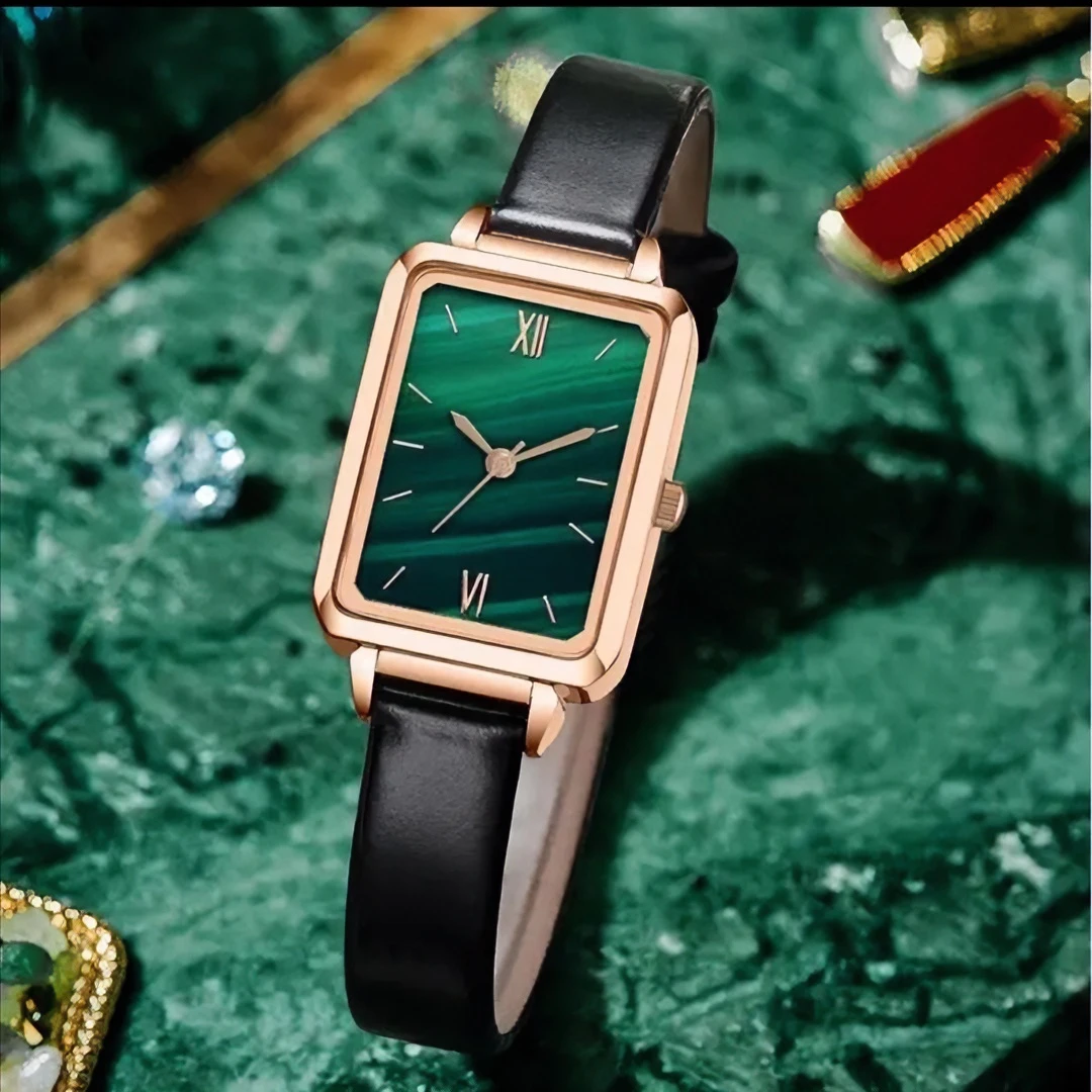 时尚简约祖母绿色石英女士小绿表 BDH