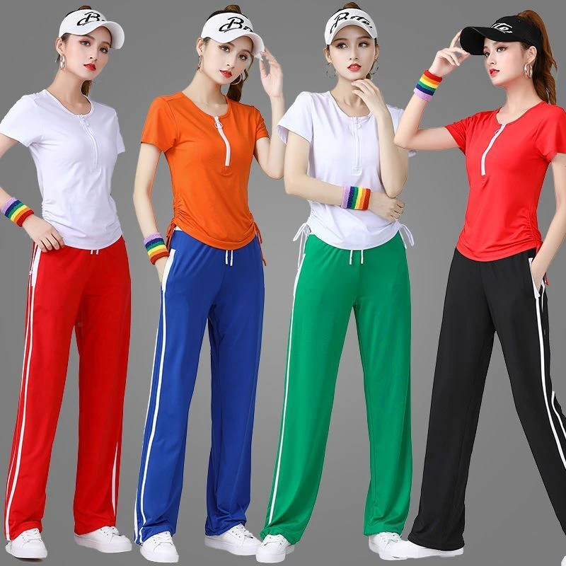 杨丽萍广场舞服装鬼步舞运动服套装夏季新款短袖舞蹈服女跳舞衣服