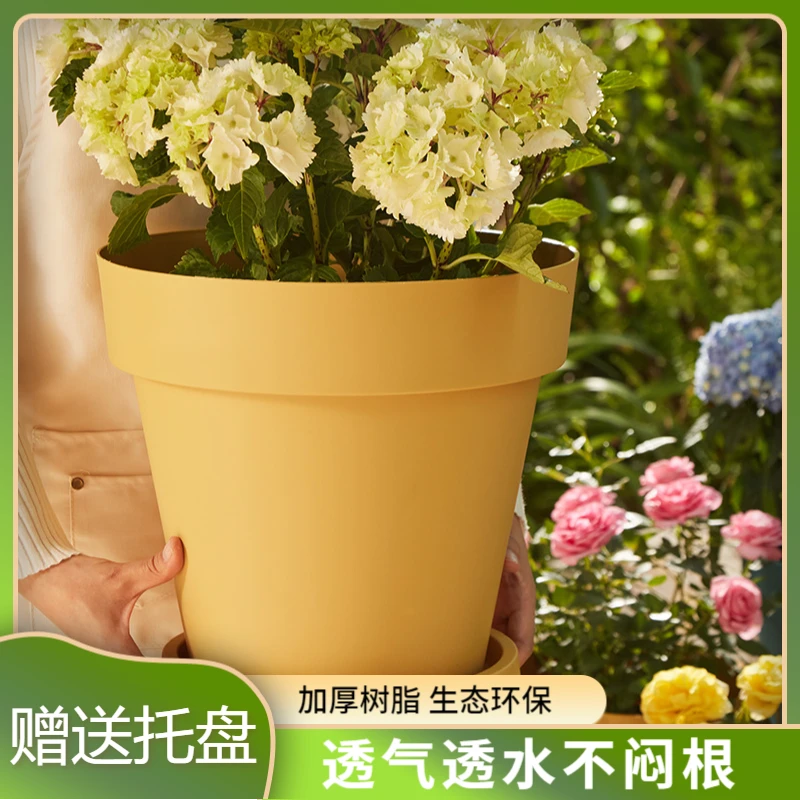 【宜致】北欧炫彩树脂小型环保花盆网红轻奢高级感家用种植小花盆