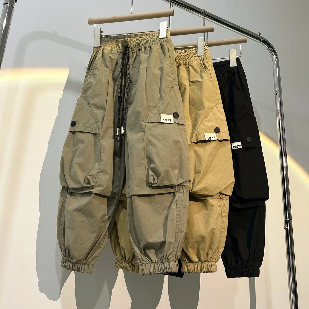 儿童裤子休闲裤洋气春秋韩版春装新款宽松中大童长裤男童工装裤潮