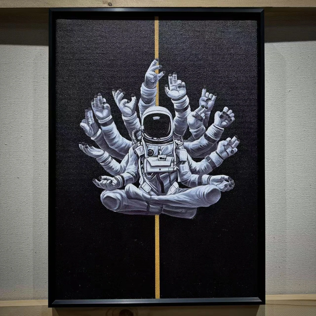 千手宇航员 非手绘！喷绘复刻版画 迷你版带框40×30cm左右