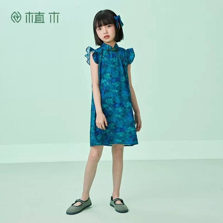 【上新价】新中式东方绮梦植木童装立领女童连衣裙2024夏儿童