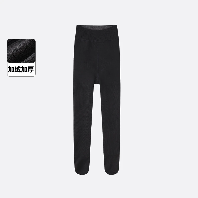 植木童装加绒加厚防夹不掉裆女童连裤袜2023冬装新防滑脚底儿童