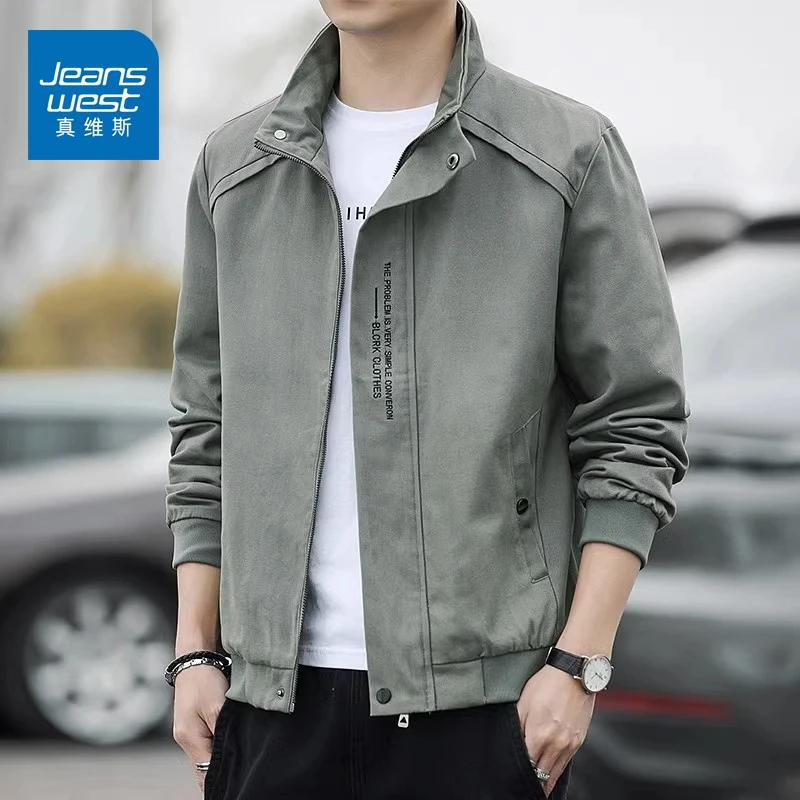 真维斯立领外套潮牌上衣服男2025新款宽松工装休闲男士夹克秋冬季