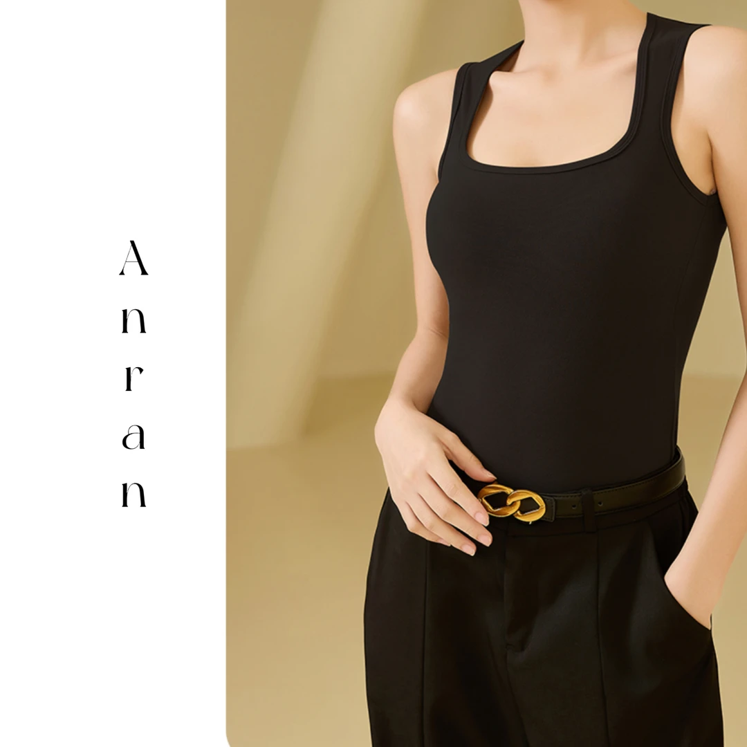 安然【方领外穿背心】冬季保暖新款爆款百搭时尚简约设计款背心3337