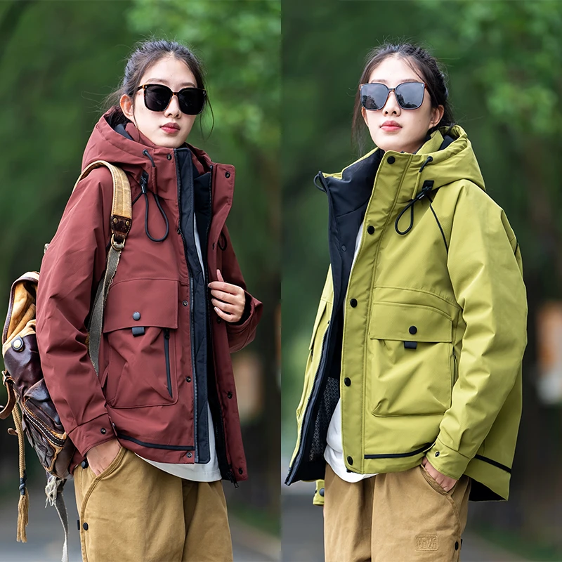 17338   冬季新款保暖休闲百搭户外防风连帽保暖羽绒服