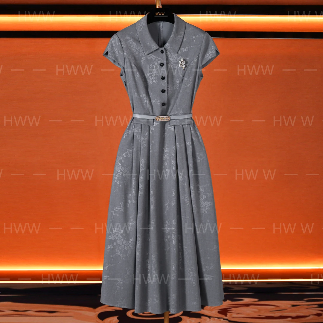 【达人】HWW轻奢设计师女装优雅气质修身时尚收腰连衣裙DHZRR402338