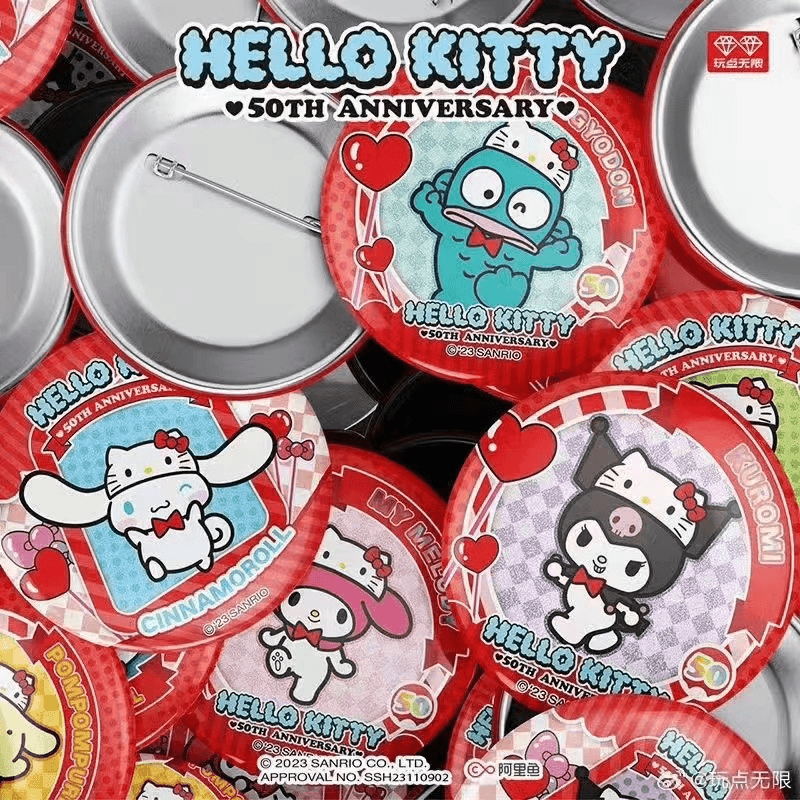Hello Kitty50周年系列马口铁徽章 收藏盲盒（代拆）
