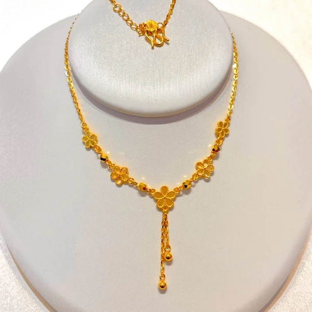 足金5G花花套链7.38g