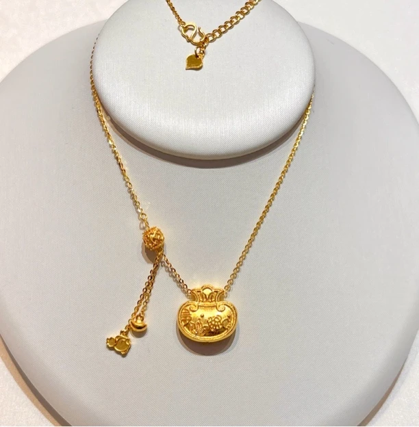 明牌珠宝臻选足金福袋套链9.87g