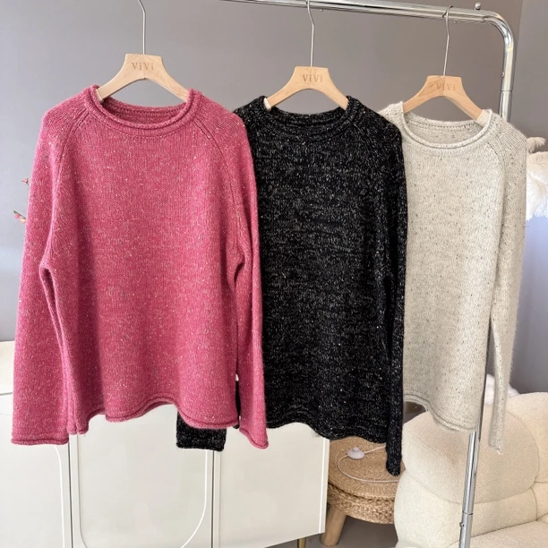 【伟伟专属】3色圆领亮片韩系毛衣