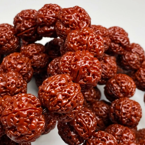 D55-23 尼泊尔大金刚玉化牛津红五瓣金刚手串多样性发其一