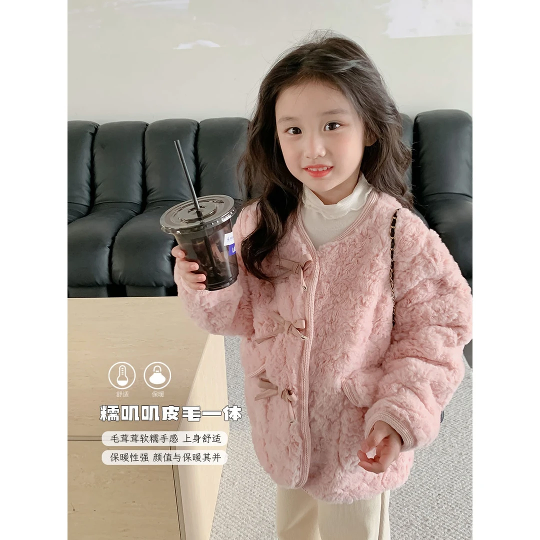 【小扬哥推荐】女童加绒小香风外套秋冬新款儿童宝宝洋气加厚保暖