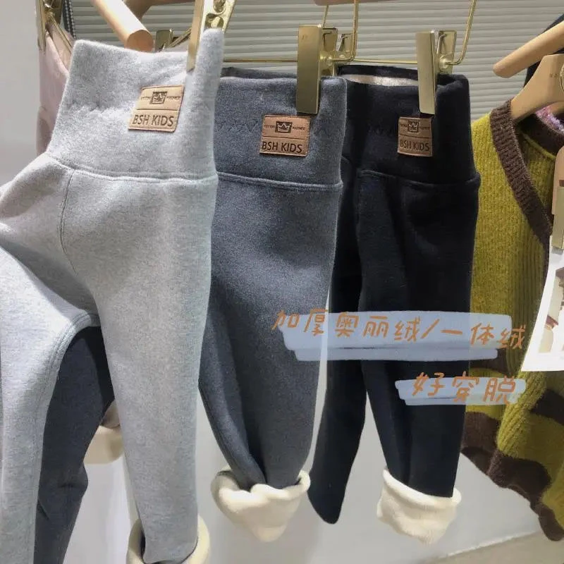 【小扬哥推荐】女童加绒打底裤秋冬新款中小童一体绒高腰保暖裤宝