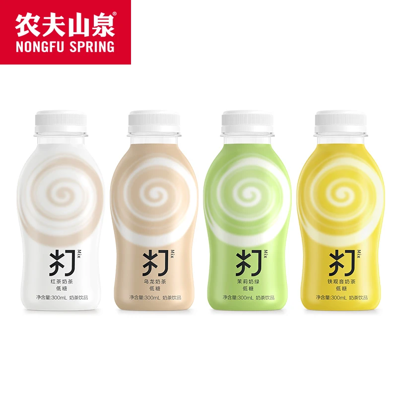 农夫山泉 打奶茶低糖红茶乌龙茶茉莉奶绿茶300ml*6/15瓶整箱奶茶