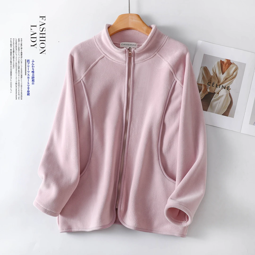 【周姐专属】依凡芙秋款月牙形拼接奥利绒外套AW016A