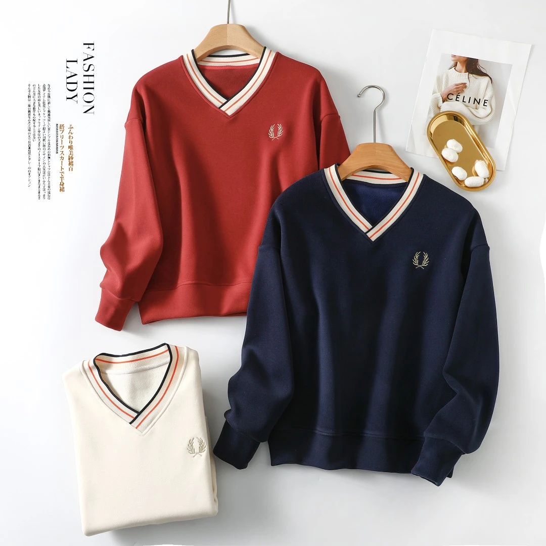 【大吉福利专属】“穗穗平安”加厚海岛绒金线刺绣女士卫衣AW062A