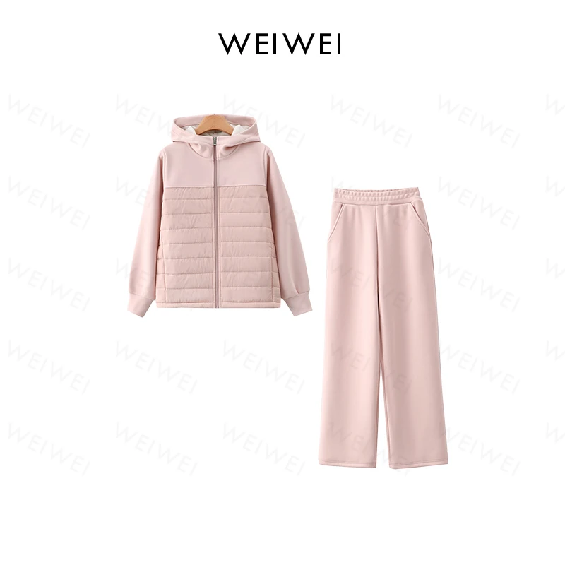 「蓄热锁温」升级款 绗棉黑金羊毛蚕丝保暖冬季女士休闲套装JY496A