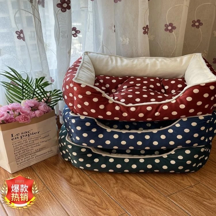 外贸特价丝绒感短毛绒宠物窝冬季保暖耐抓咬狗窝猫窝泰迪法斗柴犬