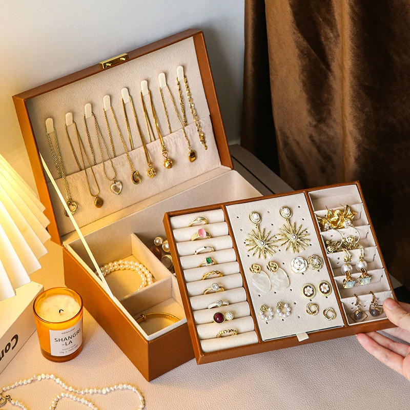 首饰盒/箱 首饰盒/箱 新款首饰盒收纳盒高级感大容量戒指耳饰项链
