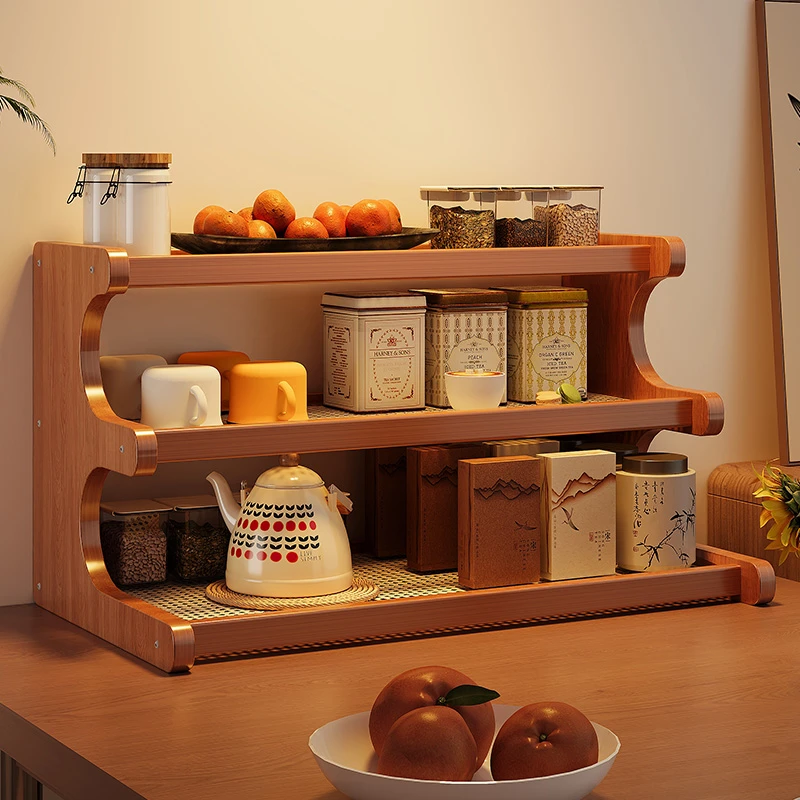 桌面茶杯收纳置物架小型博古架茶具紫砂壶摆放架水杯咖啡杯收纳架