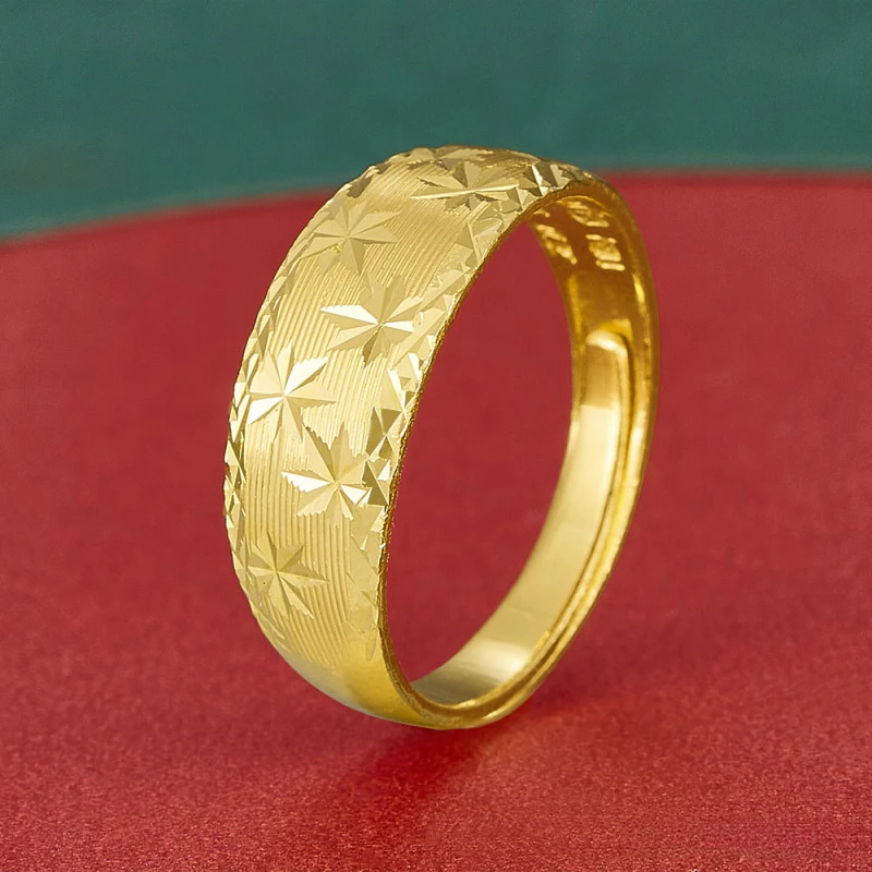 足金999满天星蛇肚戒活口戒指妈妈女款