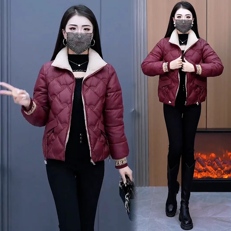 时尚立领棉衣棉服女2024冬季新款洋气显瘦加厚保暖棉袄休闲棉衣潮