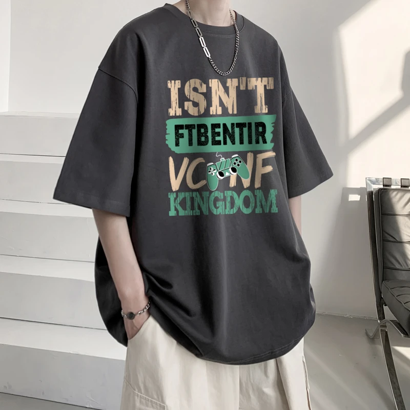 重磅纯棉美式复古短袖t恤男夏季潮牌潮流白色印花青少年半袖体恤