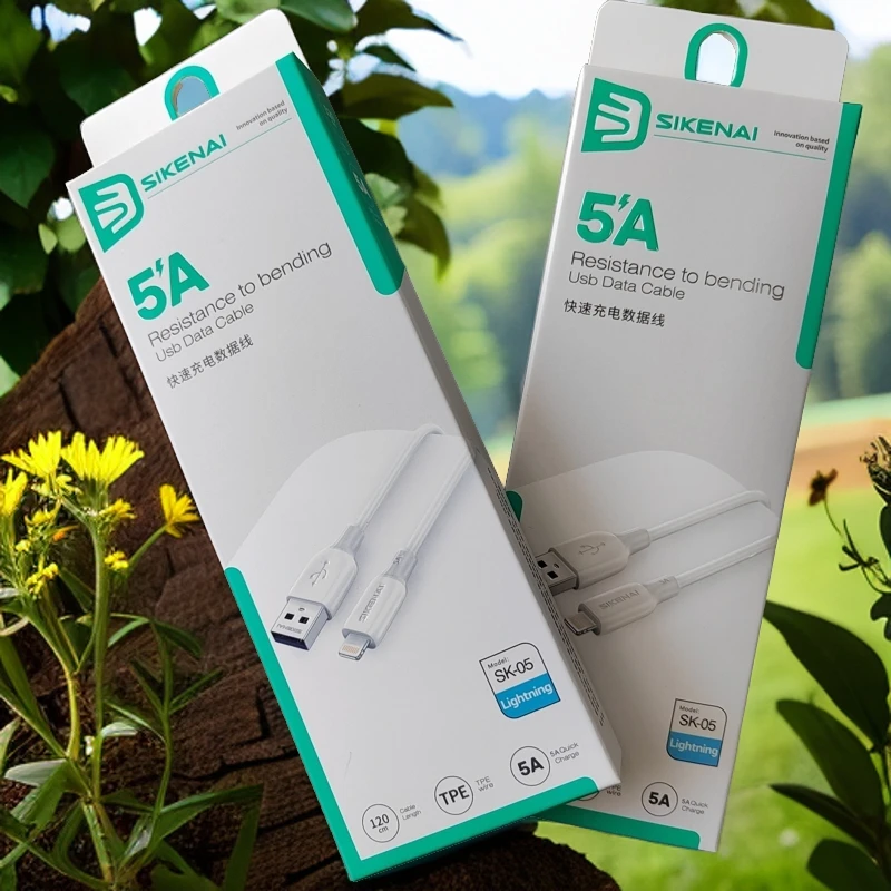 准新品  Lightning接口支持苹果充电线，5A快充，线长1.2米，白色