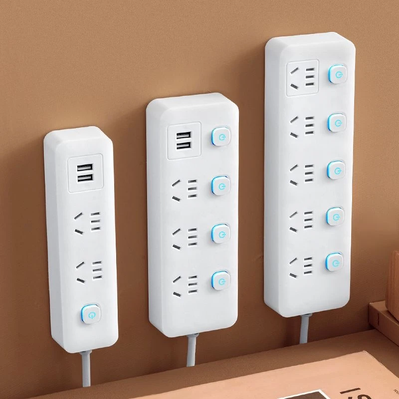 公正品家用多功能插座USB插排插线板带线一转多插位拖线接线板