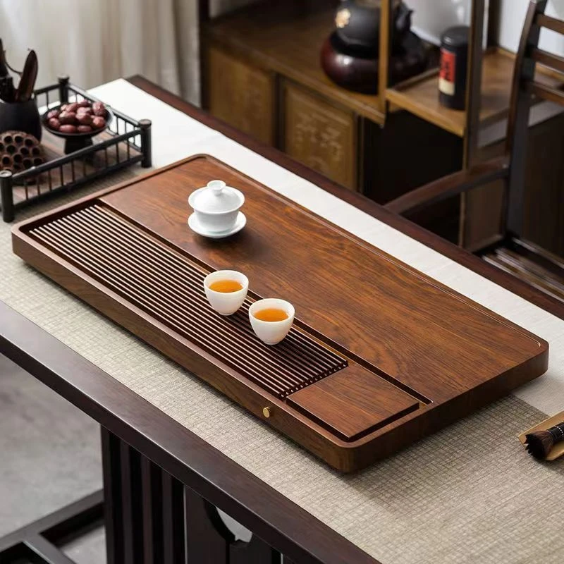 品意4公分厚-茶盘实木家用小型干泡茶台排水茶海整块办公室长方形