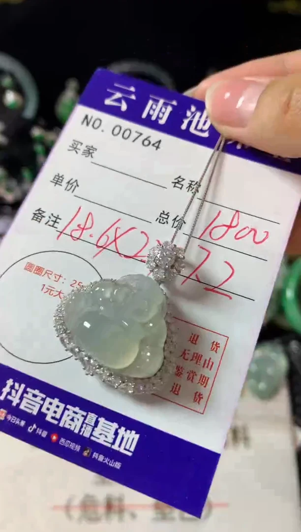 【闪购商品】翡翠颈饰银S925镶嵌翡翠