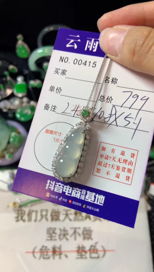 【闪购商品】翡翠颈饰银S925镶嵌翡翠