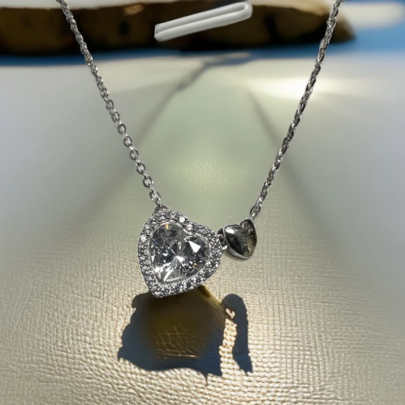 坠链均925银合成锆石 七度银饰 s925纯银 项链 精致 礼物 甜美