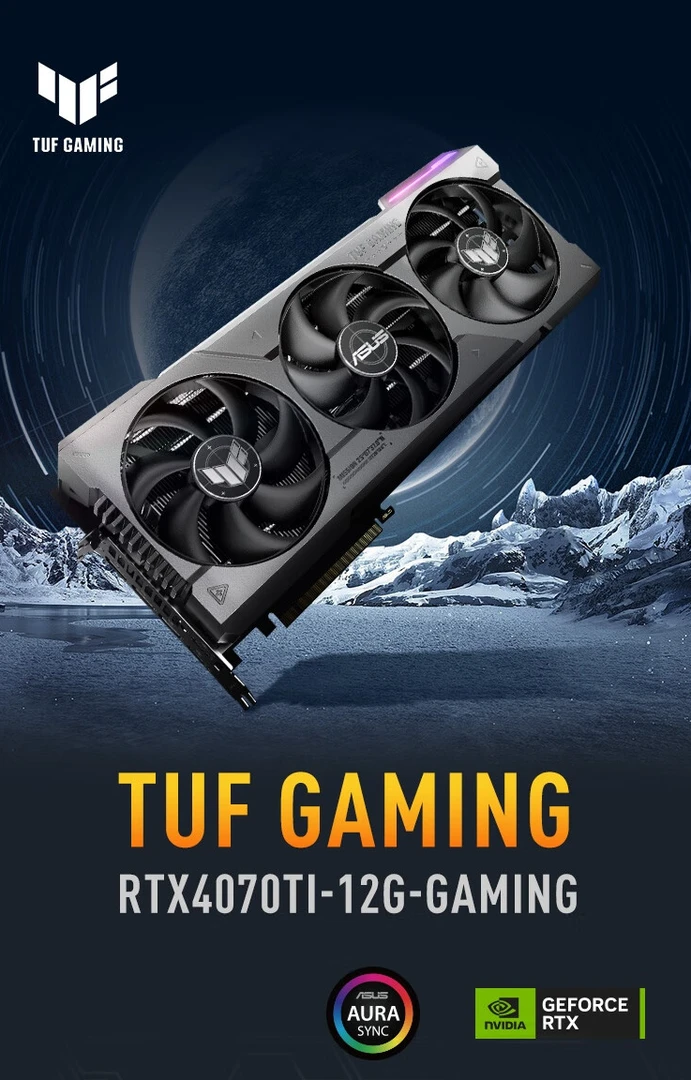 华硕 TUF 4070ti OC游戏电竞吃鸡三风扇显卡