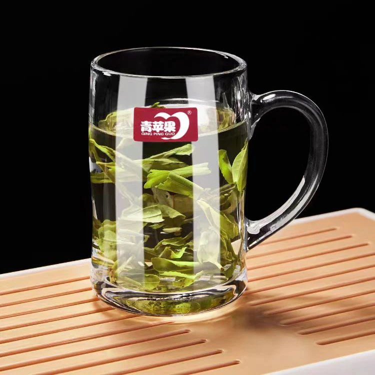 青 苹 果玻璃杯玻璃啤酒杯耐热家用水杯茶杯饮料加厚杯子牛奶喝水