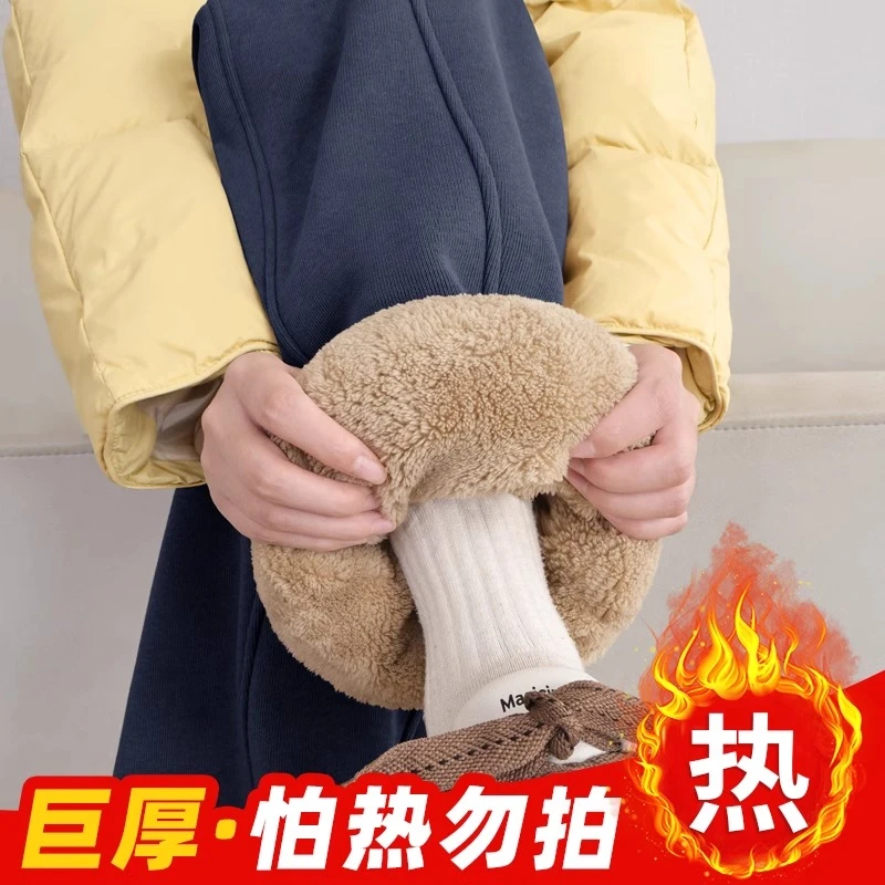 羊羔绒大码阔腿裤女冬季新款加绒运动香蕉裤小个子百搭通勤休闲裤