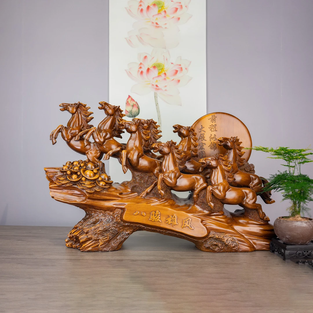 【八骏马】办公室家居中式高档摆件FM412直播