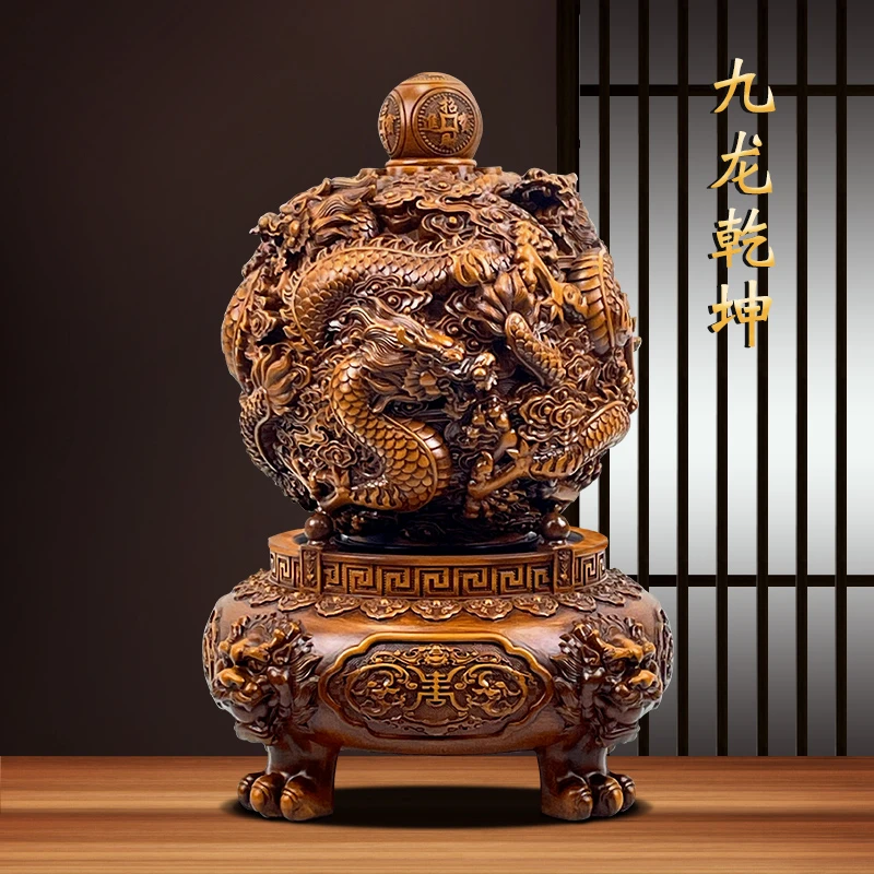 九龙乾坤鼎时来运转家居摆件FM456