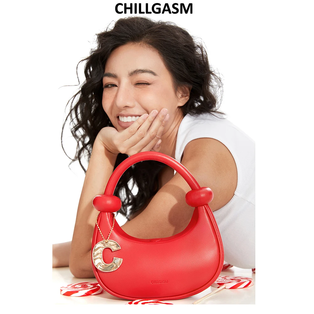 欧美千禧辣妹复古红高级手提包时尚斜挎包CGS【chillgasm】