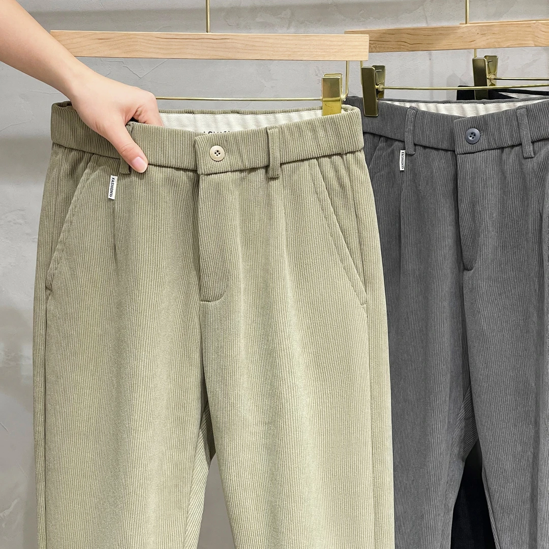 460g重磅灯芯绒秋冬季加绒加厚休闲裤男裤锥形裤长裤子运动裤潮牌